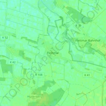 Carte topographique Flettmar, altitude, relief