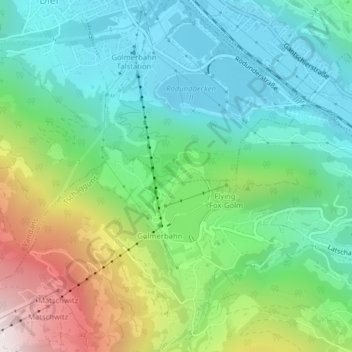 Carte topographique Geles, altitude, relief