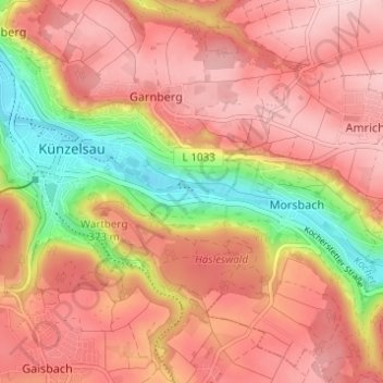Carte topographique Hofratsmühle, altitude, relief