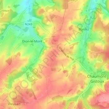 Carte topographique Tout-Vent, altitude, relief