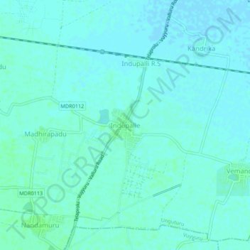 Carte topographique Indupalle, altitude, relief