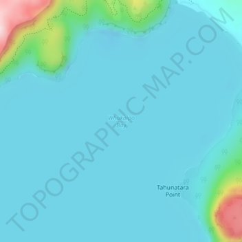 Carte topographique Whakaipo Bay, altitude, relief