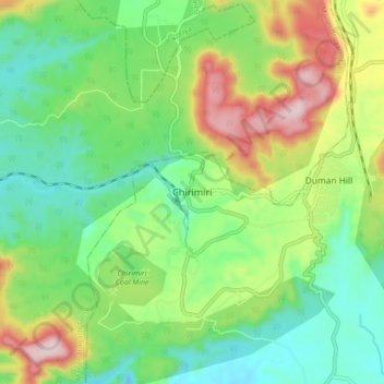 Carte topographique Chirimiri, altitude, relief