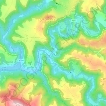 Carte topographique Castelpers, altitude, relief