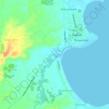 Carte topographique Ariman, altitude, relief