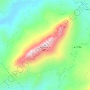Carte topographique Gallinera, altitude, relief