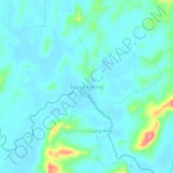 Carte topographique Sungai Payang, altitude, relief
