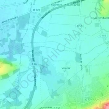 Carte topographique Chazelle, altitude, relief