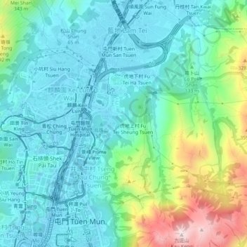 Carte topographique Chung Wong Toi, altitude, relief