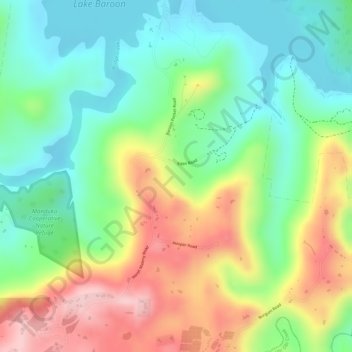 Carte topographique North Maleny, altitude, relief