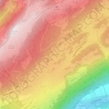 Carte topographique Les Cluds, altitude, relief