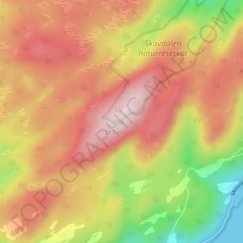Carte topographique Storlia, altitude, relief