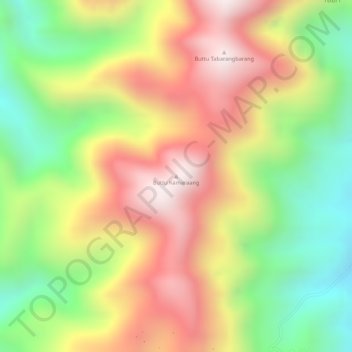 Carte topographique Buttu Kamaraang, altitude, relief