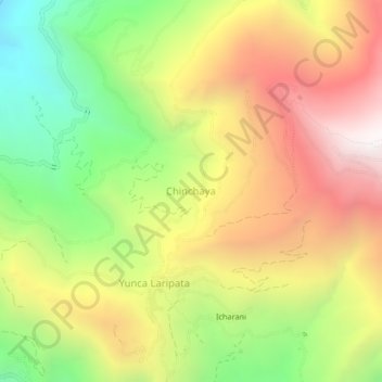 Carte topographique Chinchaya, altitude, relief