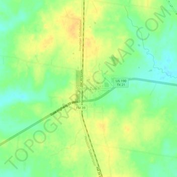 Carte topographique North Zulch, altitude, relief