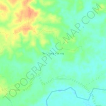 Carte topographique Serdang Kuring, altitude, relief