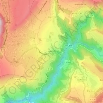 Carte topographique Le Crozet, altitude, relief