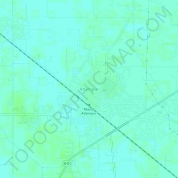 Carte topographique Adampur, altitude, relief