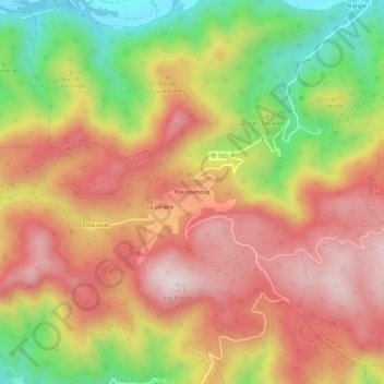 Carte topographique Plaussenous, altitude, relief