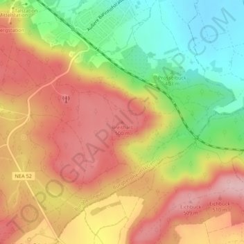 Carte topographique Breithart, altitude, relief