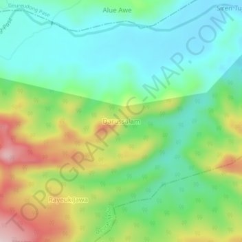 Carte topographique Darussalam, altitude, relief