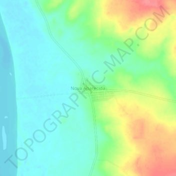 Carte topographique Nova Aparecida, altitude, relief