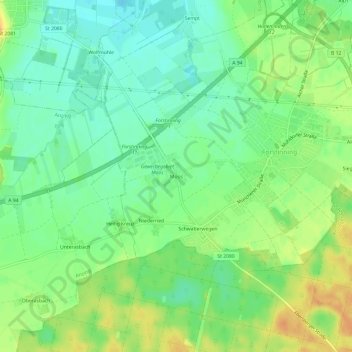 Carte topographique Moos, altitude, relief