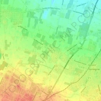 Carte topographique Corlo, altitude, relief