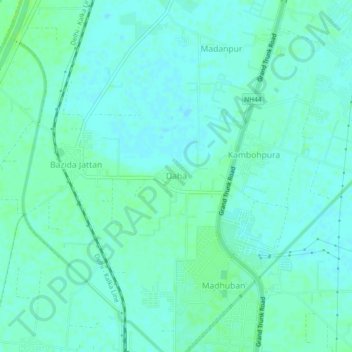 Carte topographique Daha, altitude, relief