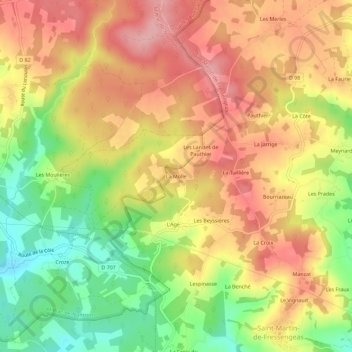 Carte topographique La Molle, altitude, relief