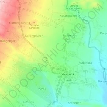 Carte topographique Bobotsari, altitude, relief