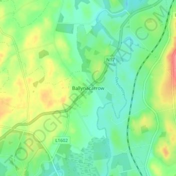 Carte topographique Ballynacarrow, altitude, relief