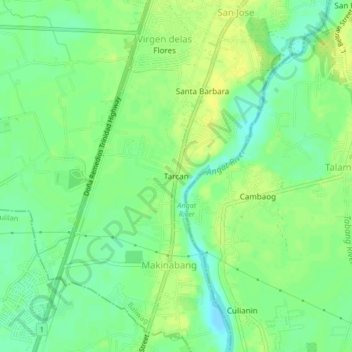 Carte topographique Tarcan, altitude, relief