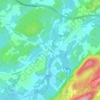 Carte topographique Hope, altitude, relief