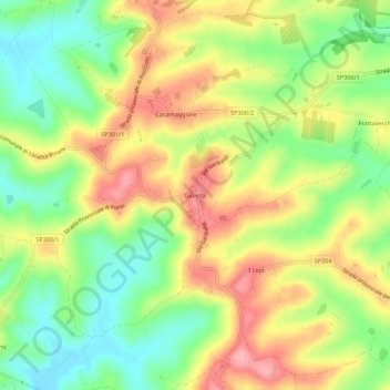 Carte topographique Gioiella, altitude, relief