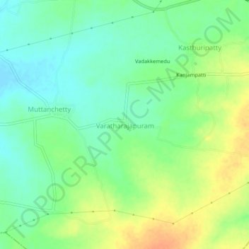 Carte topographique Varatharajapuram, altitude, relief