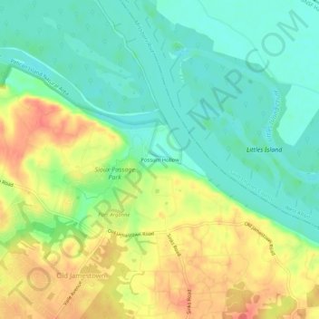 Carte topographique Possum Hollow, altitude, relief