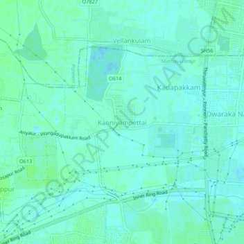 Carte topographique Kanniyampettai, altitude, relief