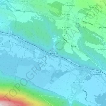 Carte topographique Nieselach, altitude, relief