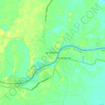 Carte topographique La Victoria, altitude, relief
