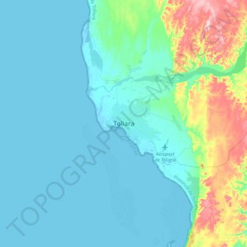 Carte topographique Toliara, altitude, relief