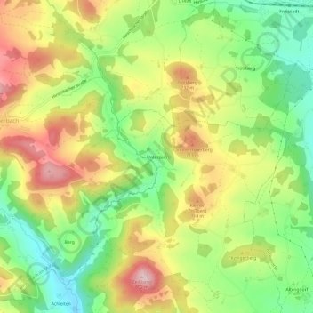 Carte topographique Unterzeiß, altitude, relief