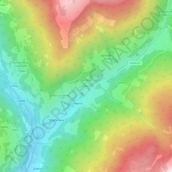Carte topographique Hien, altitude, relief
