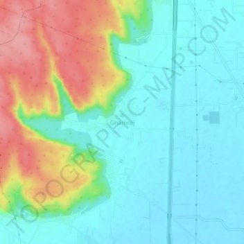 Carte topographique Ghamroj, altitude, relief