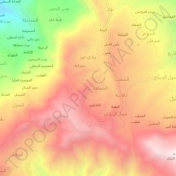 Carte topographique Al Mafraq, altitude, relief