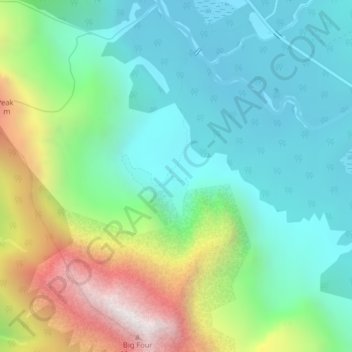 Carte topographique Big Four Ice Caves, altitude, relief