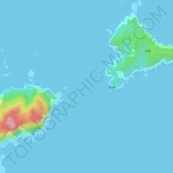 Carte topographique 姪島瀬戸, altitude, relief