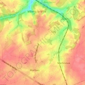 Carte topographique Dreumont, altitude, relief
