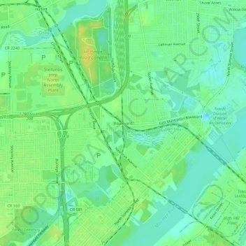 Carte topographique Boulevard, altitude, relief