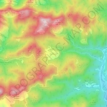 Carte topographique la Quar, altitude, relief